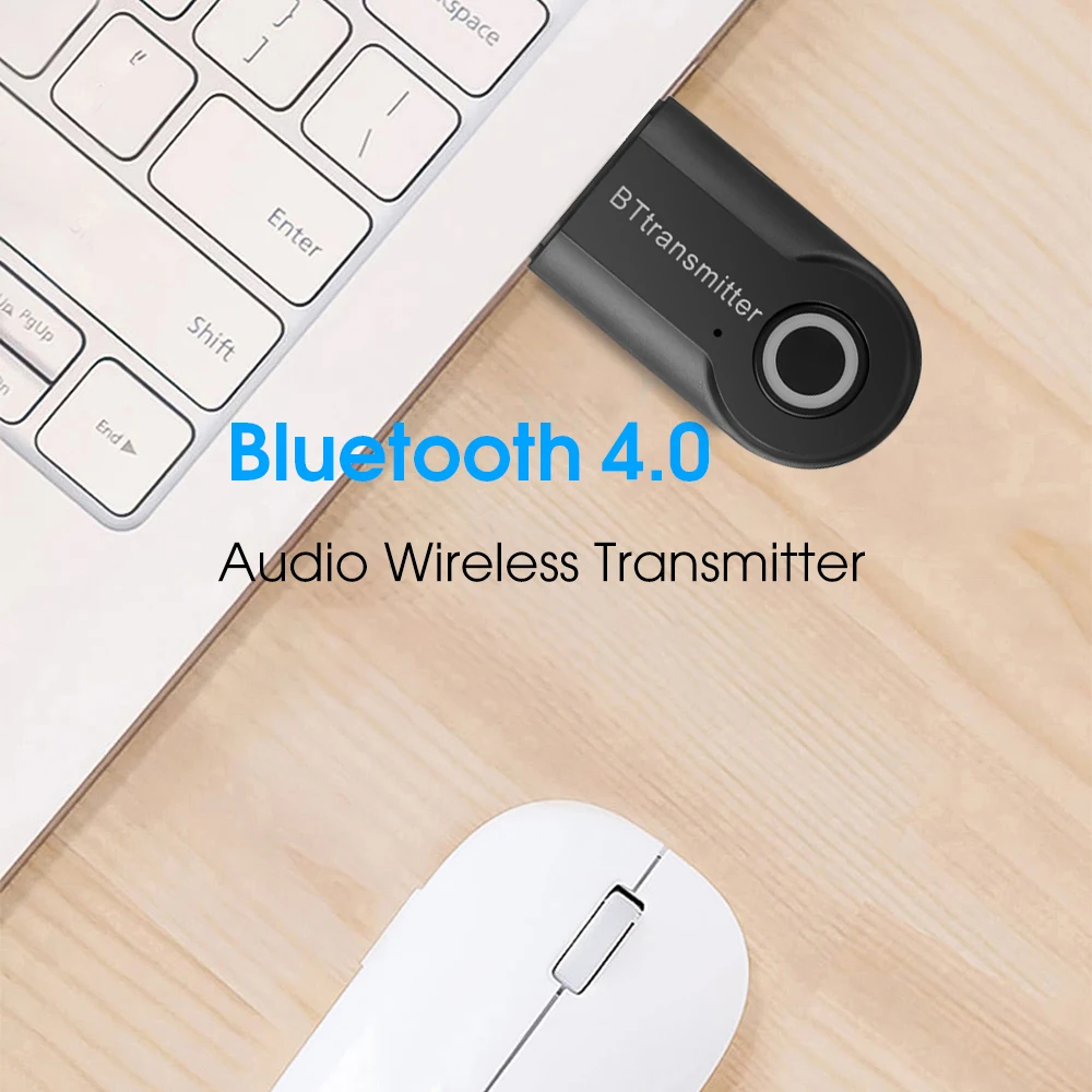 Kebidu Bluetooth Transmitter 3.5MM Jack Audio Adapter Wireless Bluetooth Stereo Audio Transmitter Adapter for PC TV Headphones images - 6