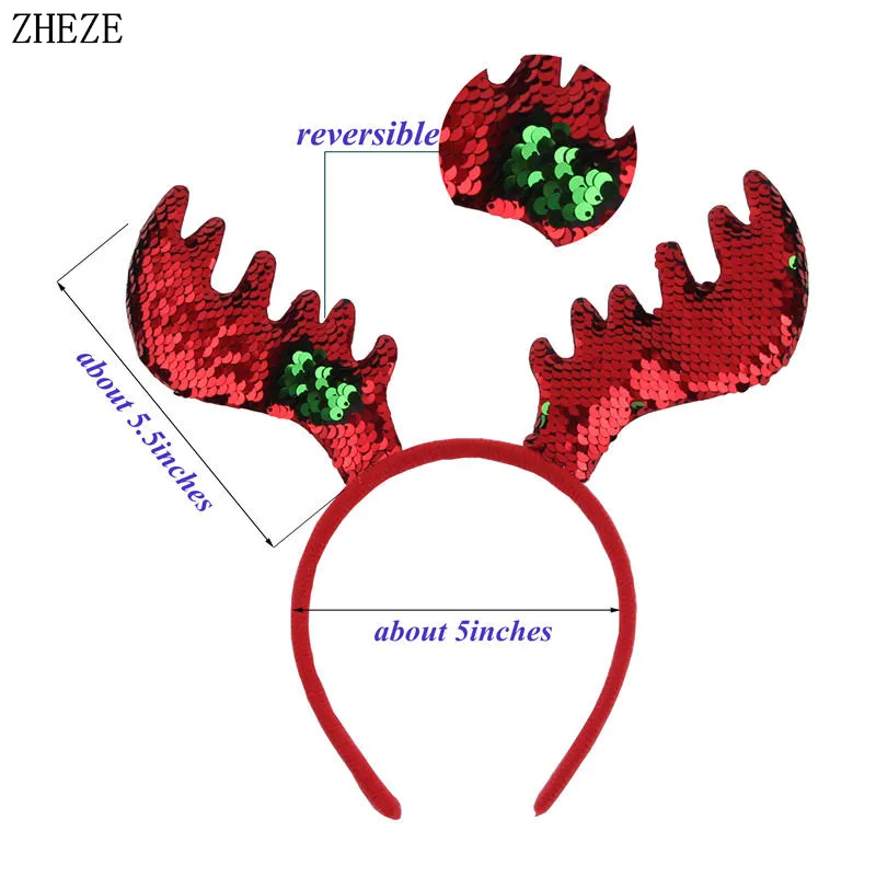 Рождественская повязка на голову красные/зеленые Фетровые Подкладки с обратным