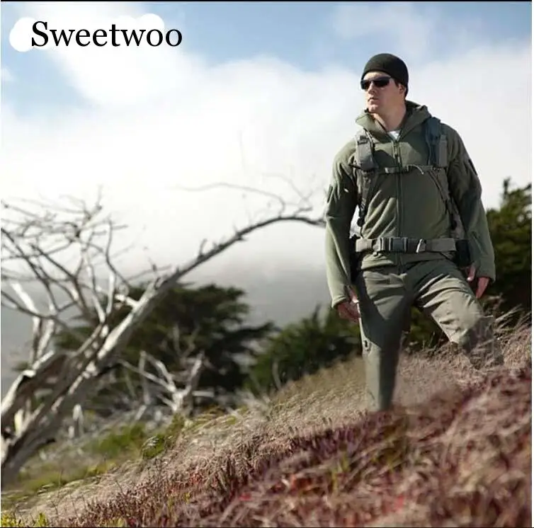 Новинка Военная Тактическая уличная флисовая куртка с мягкой оболочкой Мужская