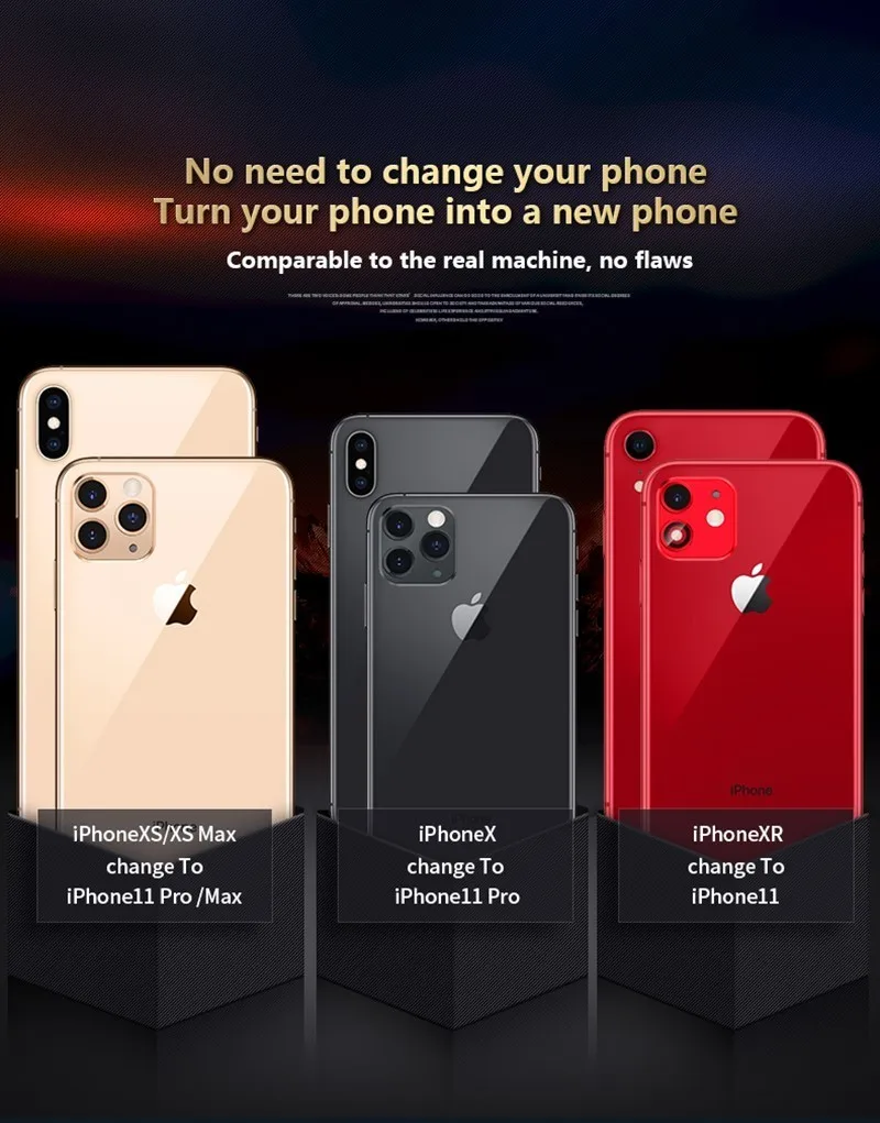 Камера объектив секунд изменение для iPhone 11 защитное кольцо Крышка для iPhone X XS MAX Камера Защитная крышка поддержка обновления флэш-памяти