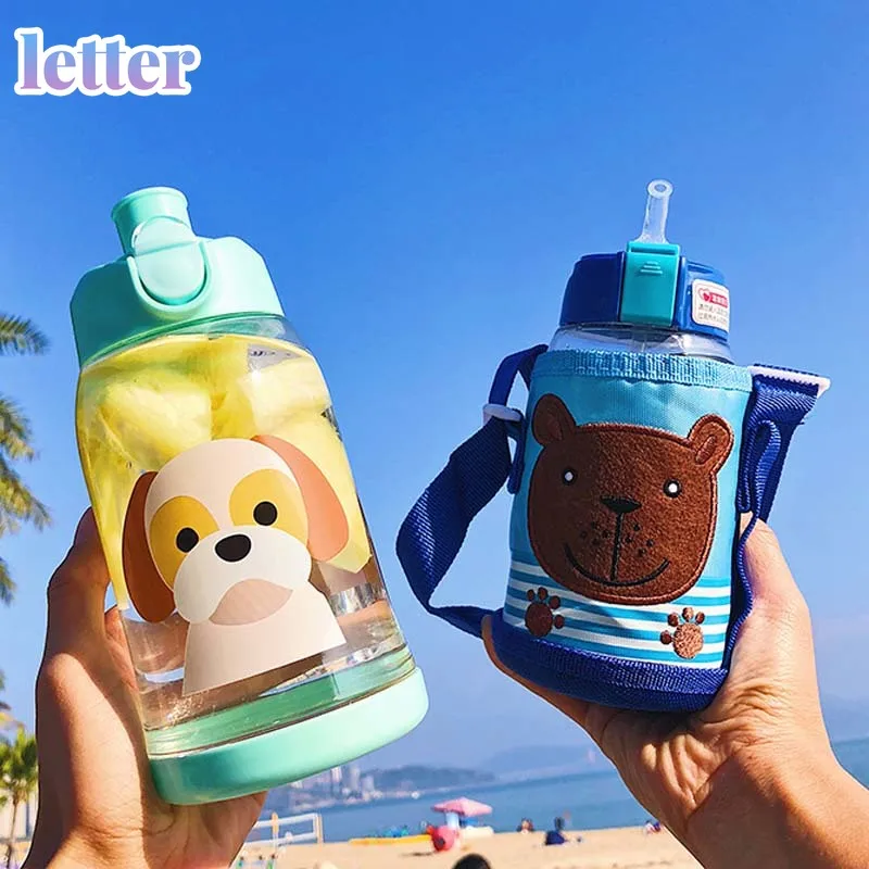 

580ml Baby Child Leak-proof Drinking Cup Silica Gel Training Cup Baby Milk Sippy Cup Learn Drinking Bottle with 2 Lid & Bag