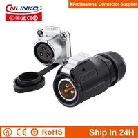 cnlinko lp20 waterproof 3pin m20 aviation wire cable contact power connector plug socket joint for vehicle truck boat new energy