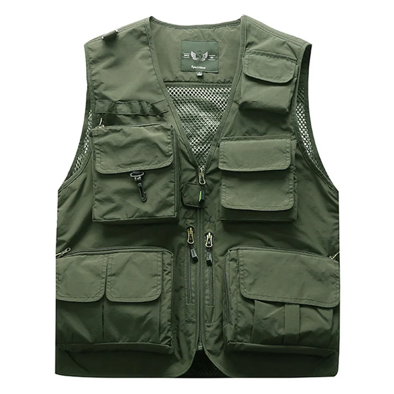 

Men's Tactical Fishing Outdoor Vest Jacket Man Safari Jacket Multi Pockets Sleeveless Travel Jackets 5XL 6XL 7XL