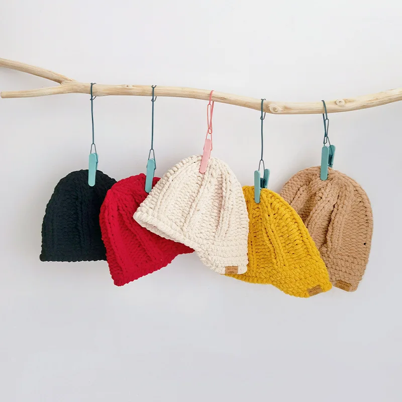 

Children's Hats Autumn Winter Outdoor Warm Boys Girls Solid Color Knitted Hat 5 Colors