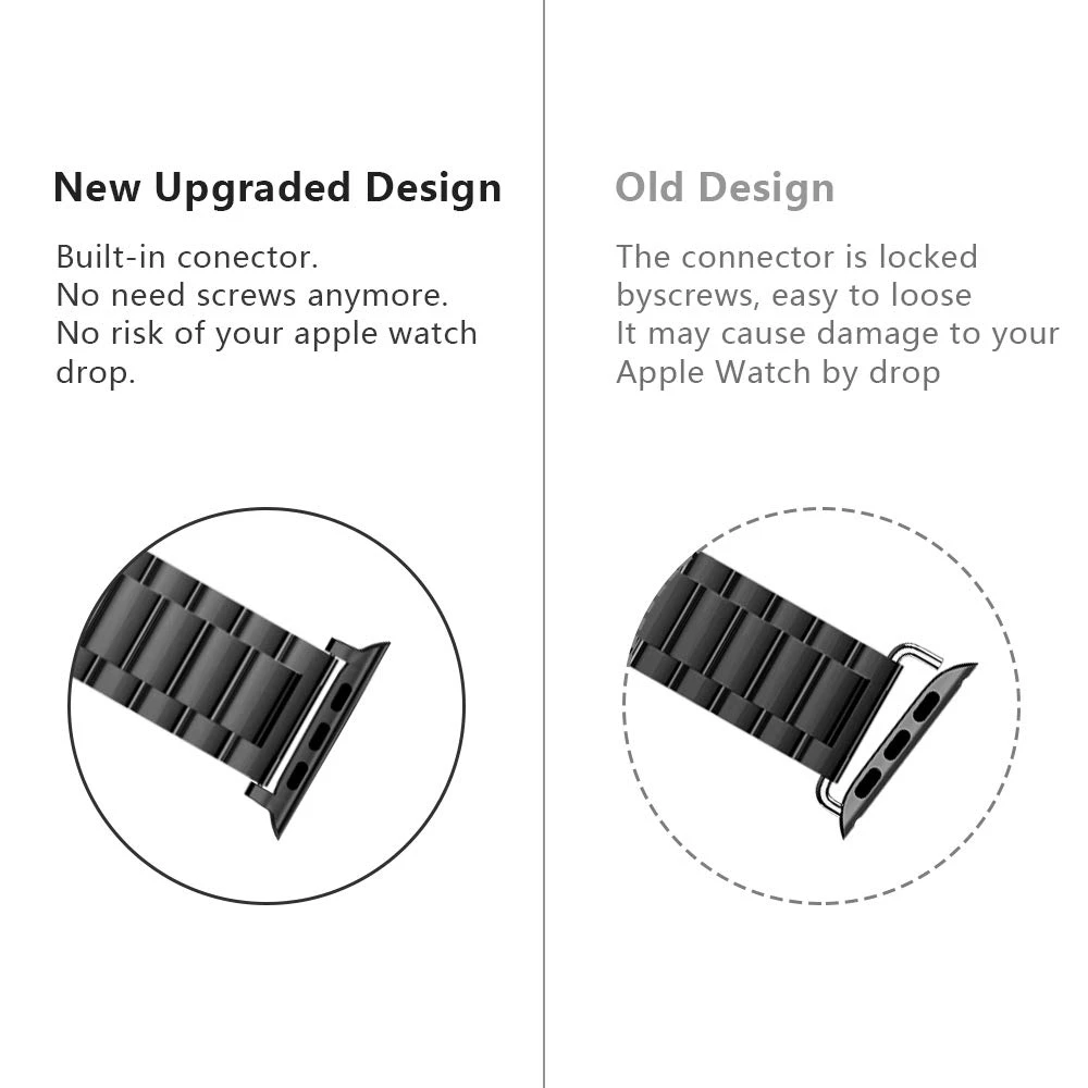 Браслет из нержавеющей стали для Apple Watch 44 мм ремешок Iwatch series 5 4 3 2 1 аксессуары 38 40 42