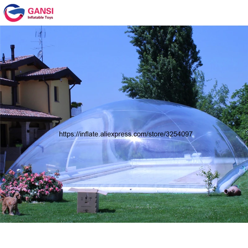 Большой бассейн боковая Солнцезащитная полукруглая Прозрачная ПВХ с надувным
