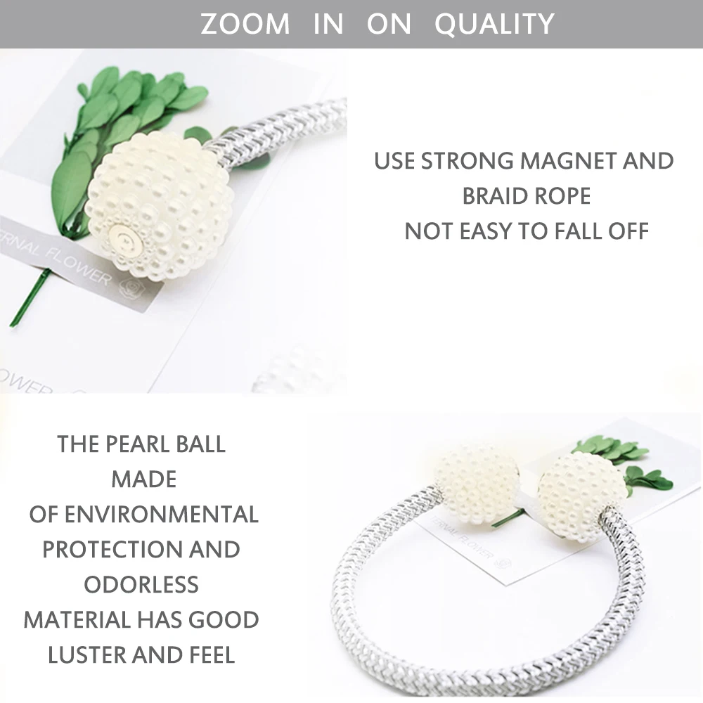 Жемчужный магнитный зажим для штор A 1 шт. держатели зажимы подвесные шариковые