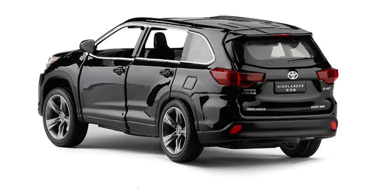 Изысканный 1:32 Toyota Highlander SUV модель из сплава, имитация литья под давлением звук и светильник, игрушка для мальчика в подарок
