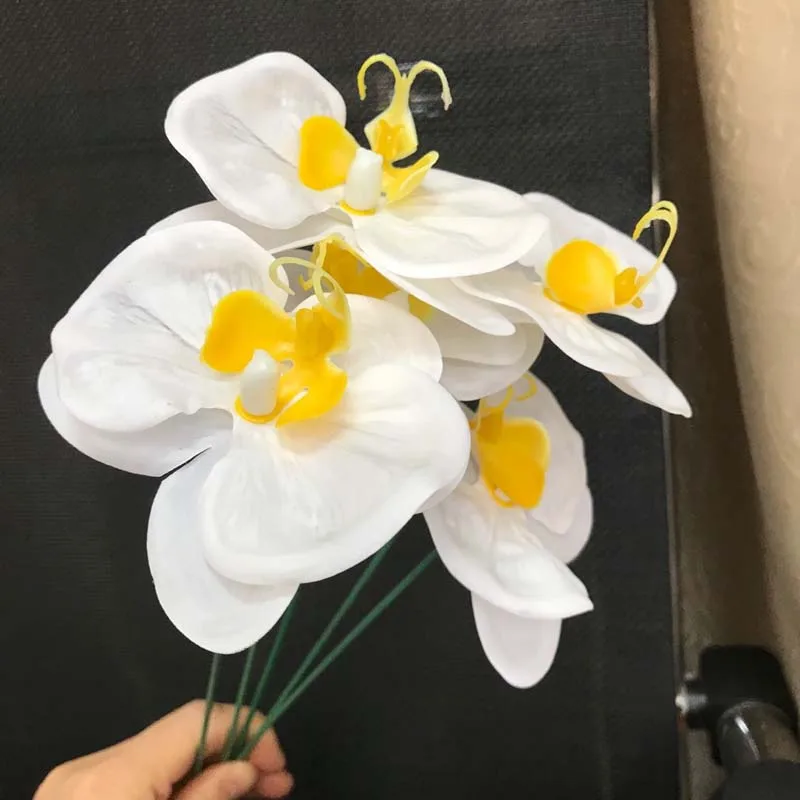 8*6.5CM Head/6PCS Soap Butterfly Orchid Flower Heads Artificial Orchidea Flowers Decorations,Forever Orchidee Artificielle