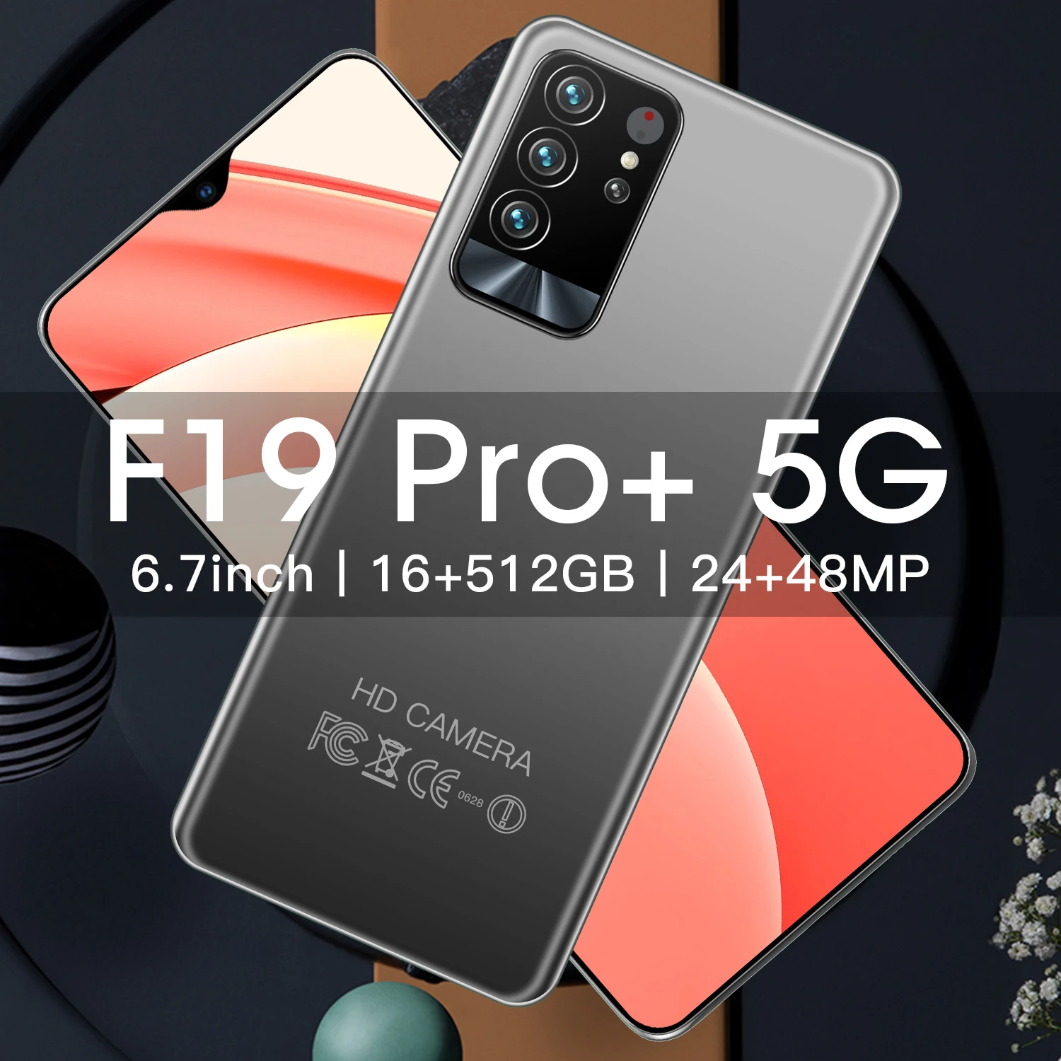 

Global Version F19PRO+ 6.7 Inch Fingerprint ID 16GB+512GB Andriod 10.0 Smart Phone MTK6989 Dual SIN 6000mAh 24+48MP Cellphones