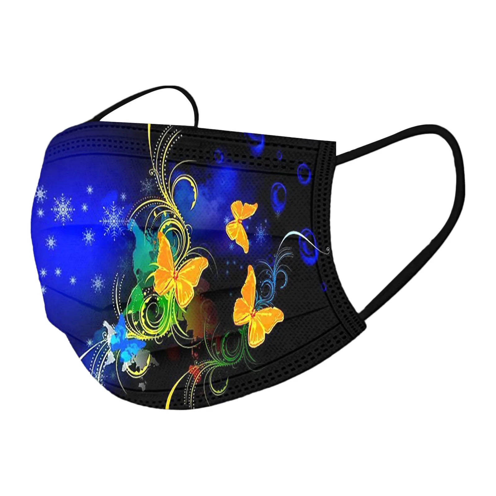 

50pc Adult's Disposable Mouth Masks Butterfly Non-reusable Breathable Printed Mask Anti-pm25 Anti-pollution Face Mascarillas d5