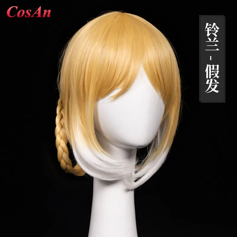 

High Quality Wig Pop Game Arknights Suzuran Cosplay The New Agent Golden Short Hair Role Play Accessories