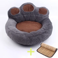 pet warm bed winter lovely bears paw style sleep mat sofa short plush pet nest chihuahua doghouse for puppy kitten accessories