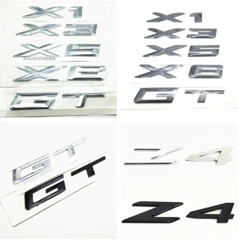 Высококачественные хромированные серебристые или черные наклейки X series X1 X3 X5 X6 GT