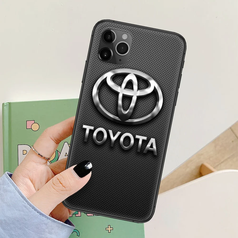 

Toyotas car Phone Case For Iphone 4 4s 5 5S SE 5C 6 6S 7 8 Plus X XS XR 11 12 Mini Pro Max 2020 black Cell 3D Waterproof Trend