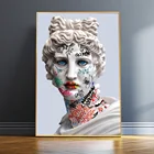 Аполлон гипсовая скульптура граффити улица художественные плакаты и принты стены Искусство Статуя картины для гостиной украшение дома постер