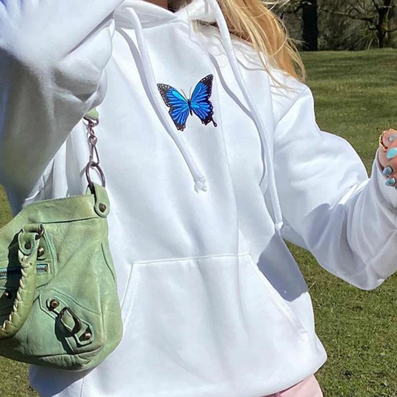 

Women Clothing Girlfriend Gift Oversized Top Hoodies sweatshirt Butterfly Sweatshirt Women Aesthetic Hoodie Crewneck Top Fall