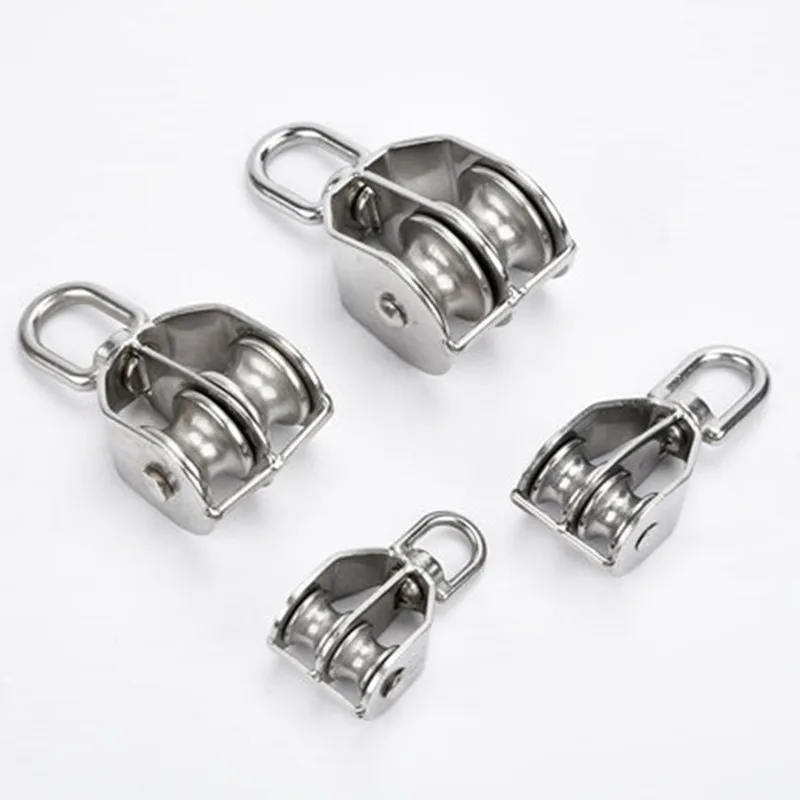 M15/M20/M25/M32/M50 прочный поворотный 304 из нержавеющей стали двойной шкив трос блок цепь