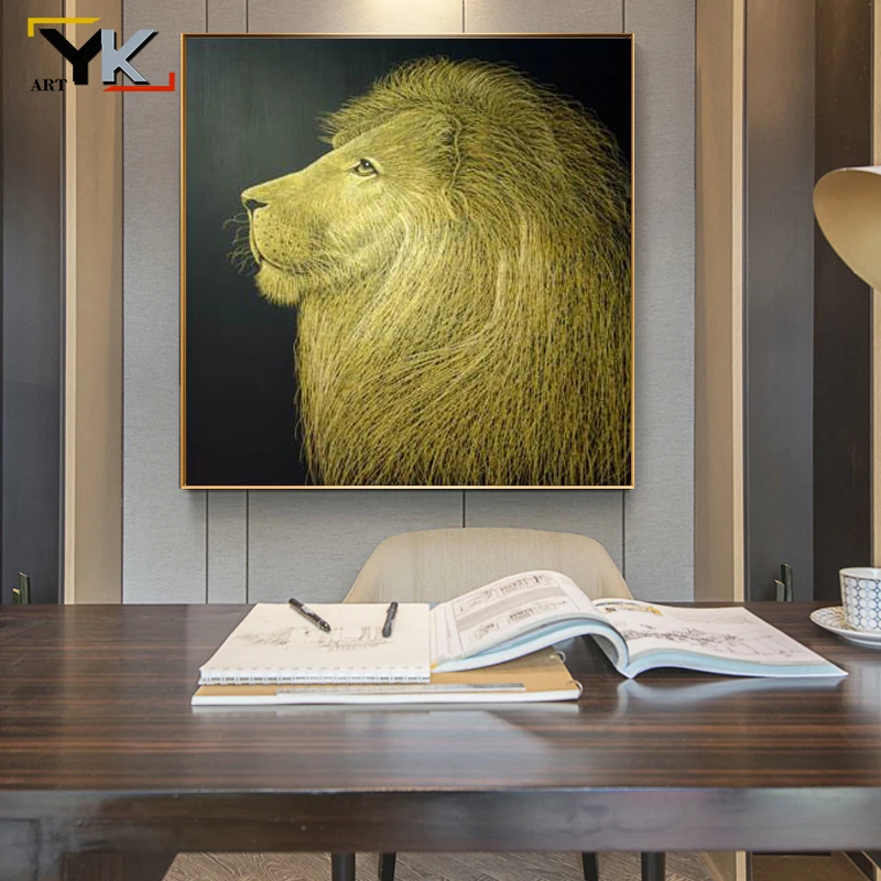 Картина льва животных абстрактная картина маслом на холсте постеры и принты