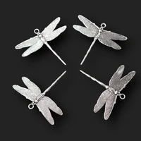 8pcs silver plated cute dragonfly charm animal necklace earrings metal pendant diy jewelry handicraft accessories 4743mm a1060