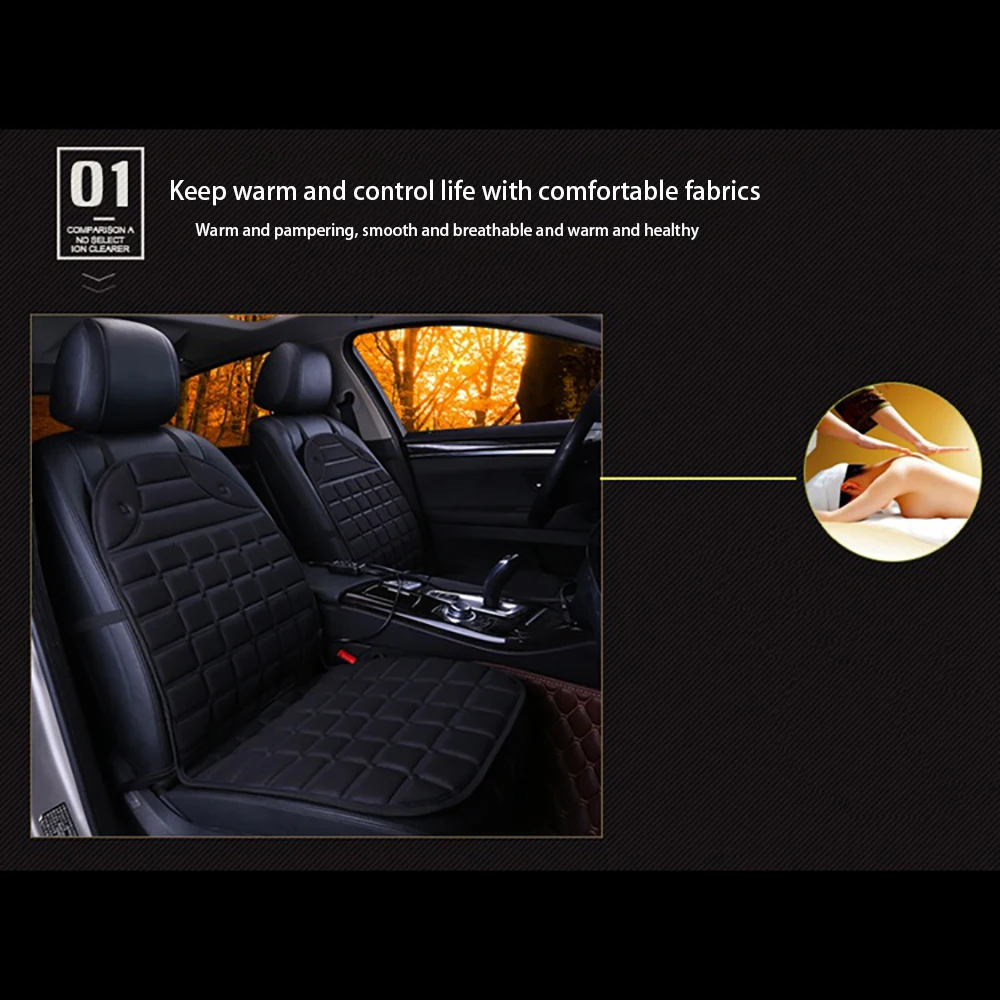 96*48 см 12V подогреваемое кресло для автомобиля наволочка чехол сиденья