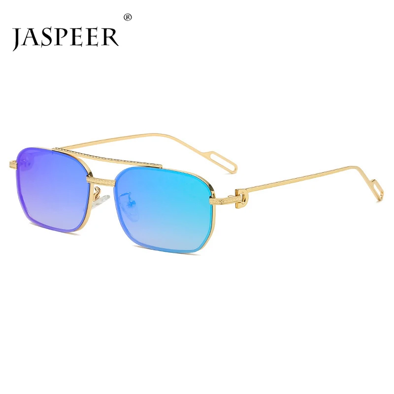 JASPEER 2021 New Steampunk Mirror Sunglasses For Men UV400 Rectangular Sun Glasses Women Vintage Punk Colorful Eye Accessories
