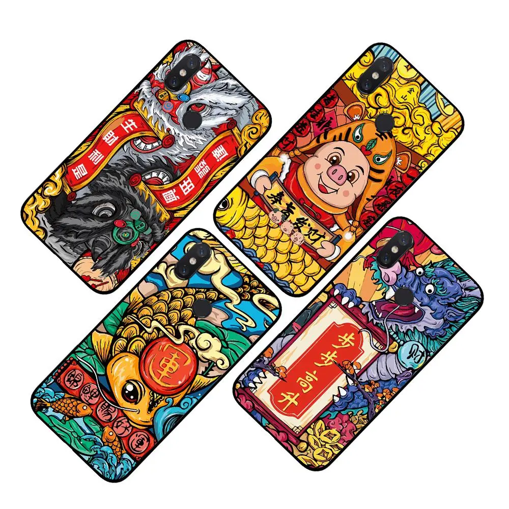 Китайские новогодние картины для Xiaomi Redmi GO 4 5 6 7 Pro 4A 4X 5A 5Plus 6A чехлы|Чехлы-накладки| |