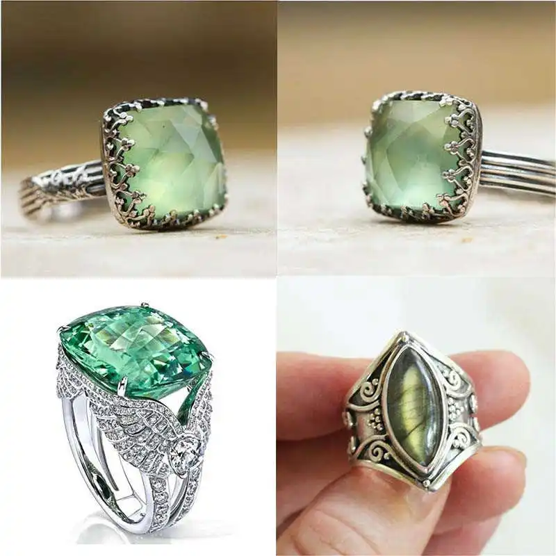 

Beautiful Vintage Men Peridot Wedding Engagement Sz6-10 Women Ring