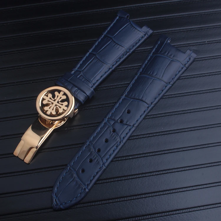 Черный, коричневый, синий браслет из натуральной кожи(подходит) Patek philpe Nautilus 25 мм x 14 мм