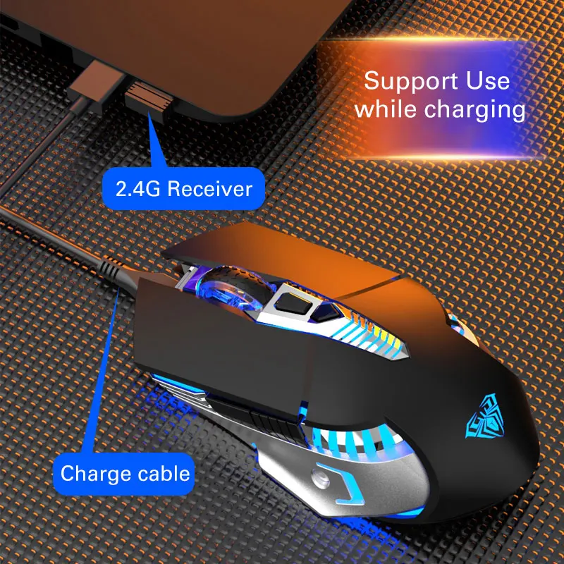 Беспроводная игровая мышь перезаряжаемая Bluetooth 3 0/5 0 2 4G режима 7 кнопок 1600 DPI