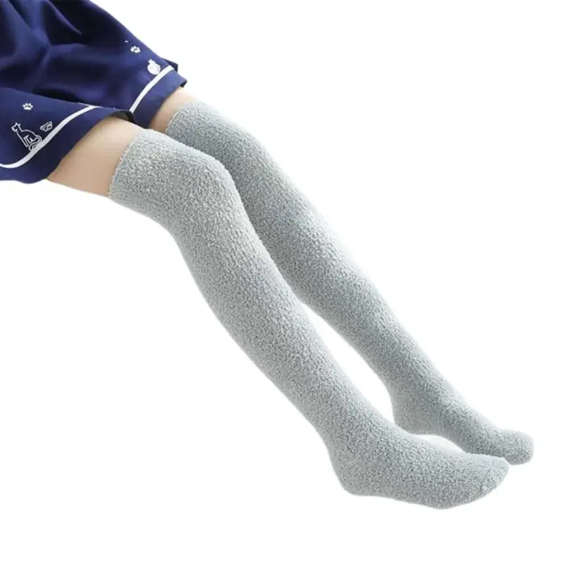 Женские гольфы выше колена яркие цвета в полоску коралловые бархатные 2020|Чулки| |