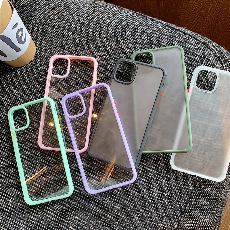 Яркий Матовый Бампер, прозрачный чехол для iphone 11 Pro Max XR Xs X+ 7 8 Plus, мягкая рамка, Твердый акриловый чехол