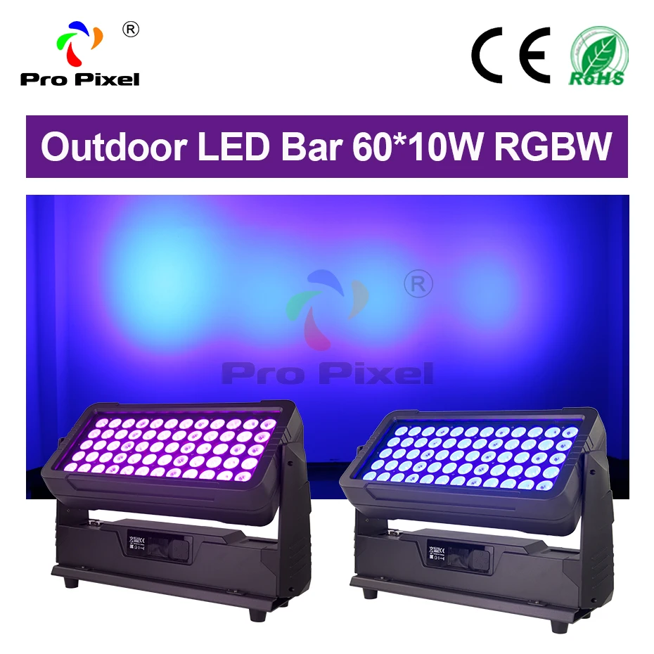 Водонепроницаемый светодиодный светильник 2 шт. уличный 60*10 Вт RGBW Dmx сценическое