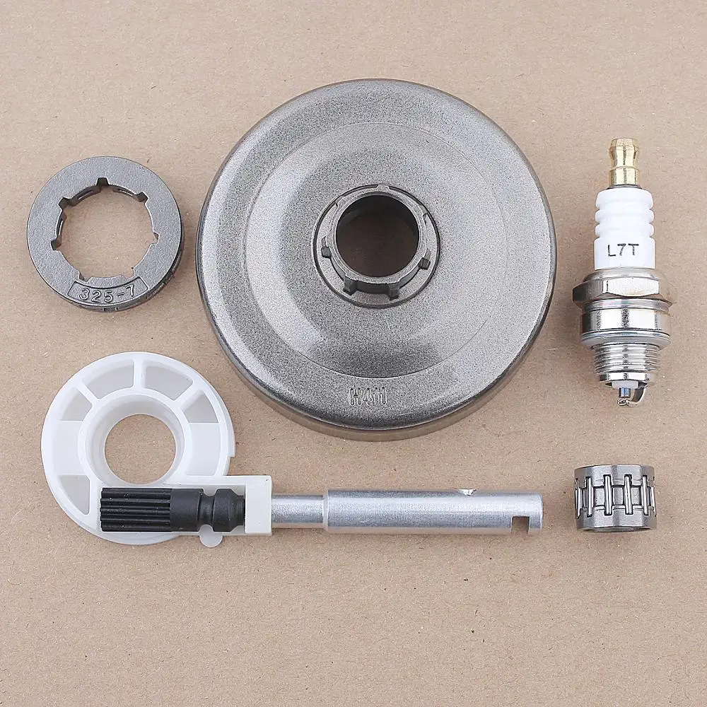 

.325 Sprocket Clutch Drum Oil Pump Kit For Husqvarna 55 51 50 Chainsaw 501777601, 503088702 w Needle Bearing Spark Plug