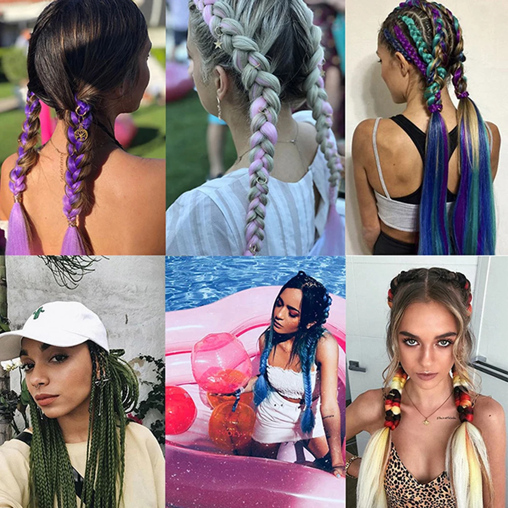 ValenWigs 26'' 8Pcs/Lot EZ Braids Pre Stretched Braiding Hair Yaki Straight Crochet Extensions Kanekalon Jumbo |