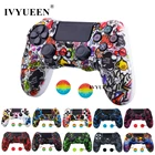 Силиконовый чехол IVYUEEN для контроллера PlayStation Dualshock 4 PS4 Pro Slim и аксессуары для аналоговых крышек