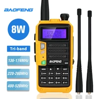 tri band baofeng uv 5r pro walkie talkie 8w two way radio 220 260mhz vhf uhf fm transceiver uv 5r upgrade portable ham radios