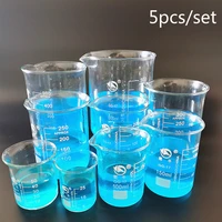 1set borosilicate glass beaker heat resist labware beaker laboratory equipment