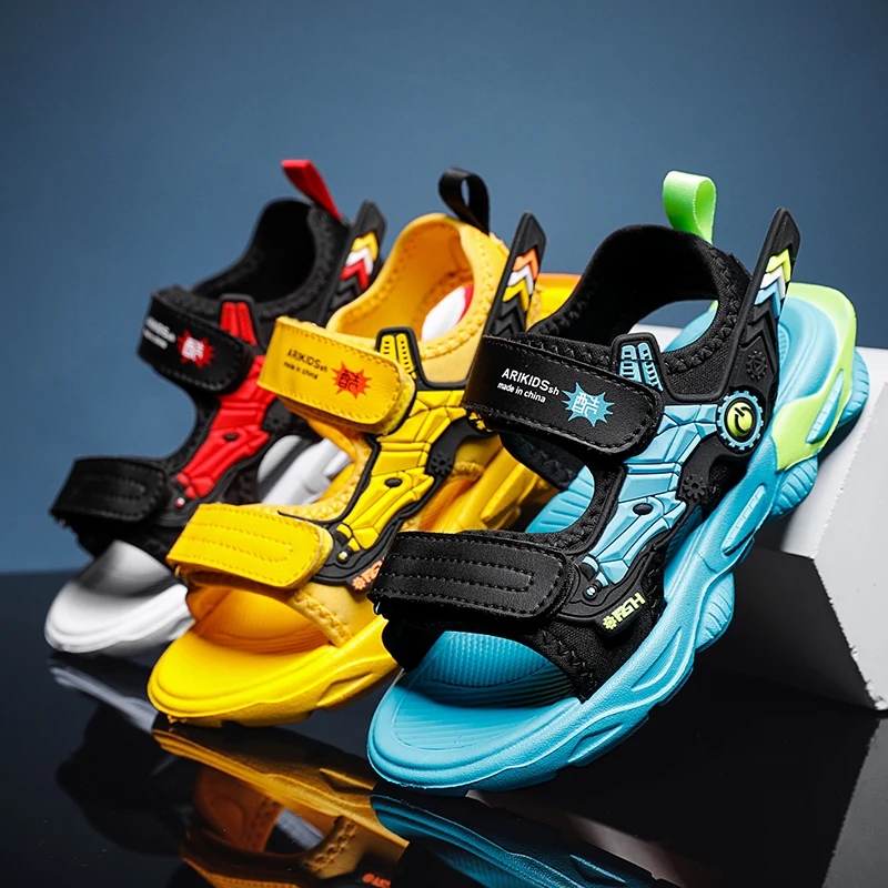 

Summer Sports Sandals Kids Sandalias Childrens Outdoor Beach Shoes Non-slip Soft Bottom Cartoons Sandals Baby 5-15 year old