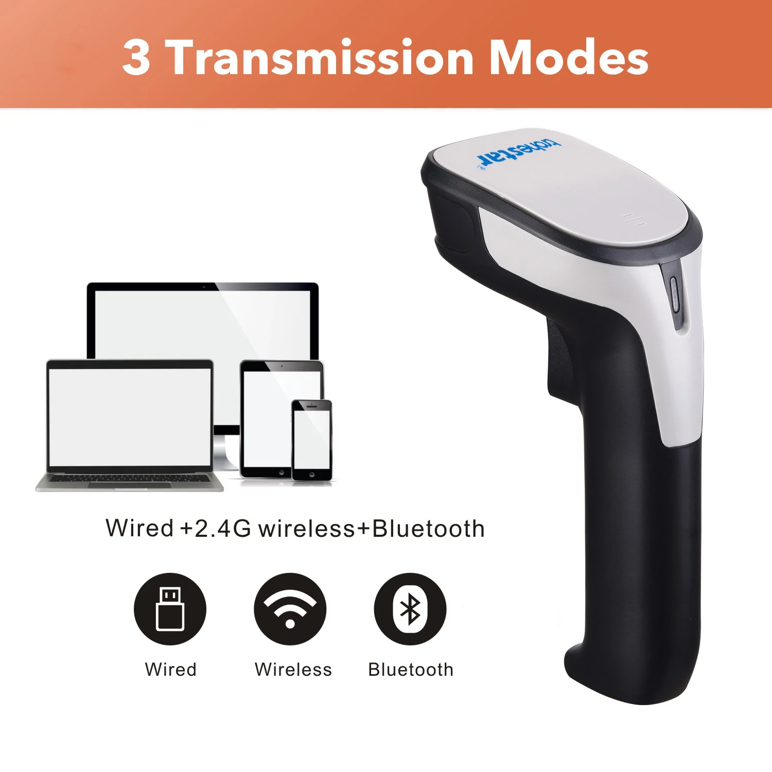 Беспроводной сканер штрих кода Trohestar 1D CCD 2 4 Гц Bluetooth считыватель сканеры для