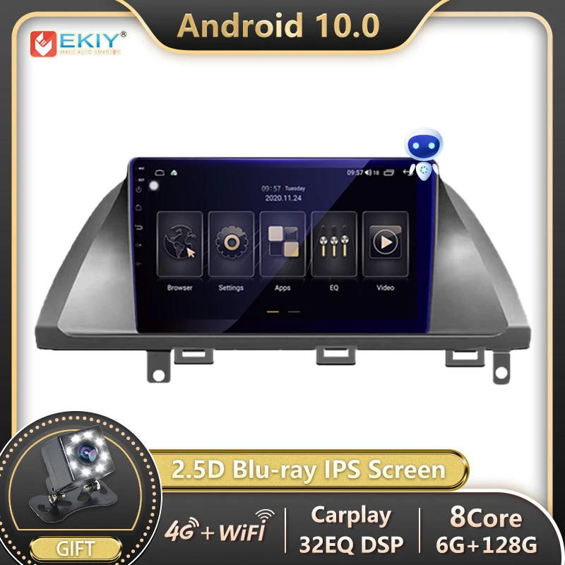 EKIY 6 + 128G для Honda Odyssey 2005 2010 Android 10 автомобильное радио мультимедиа 1280*720 IPS Navi GPS