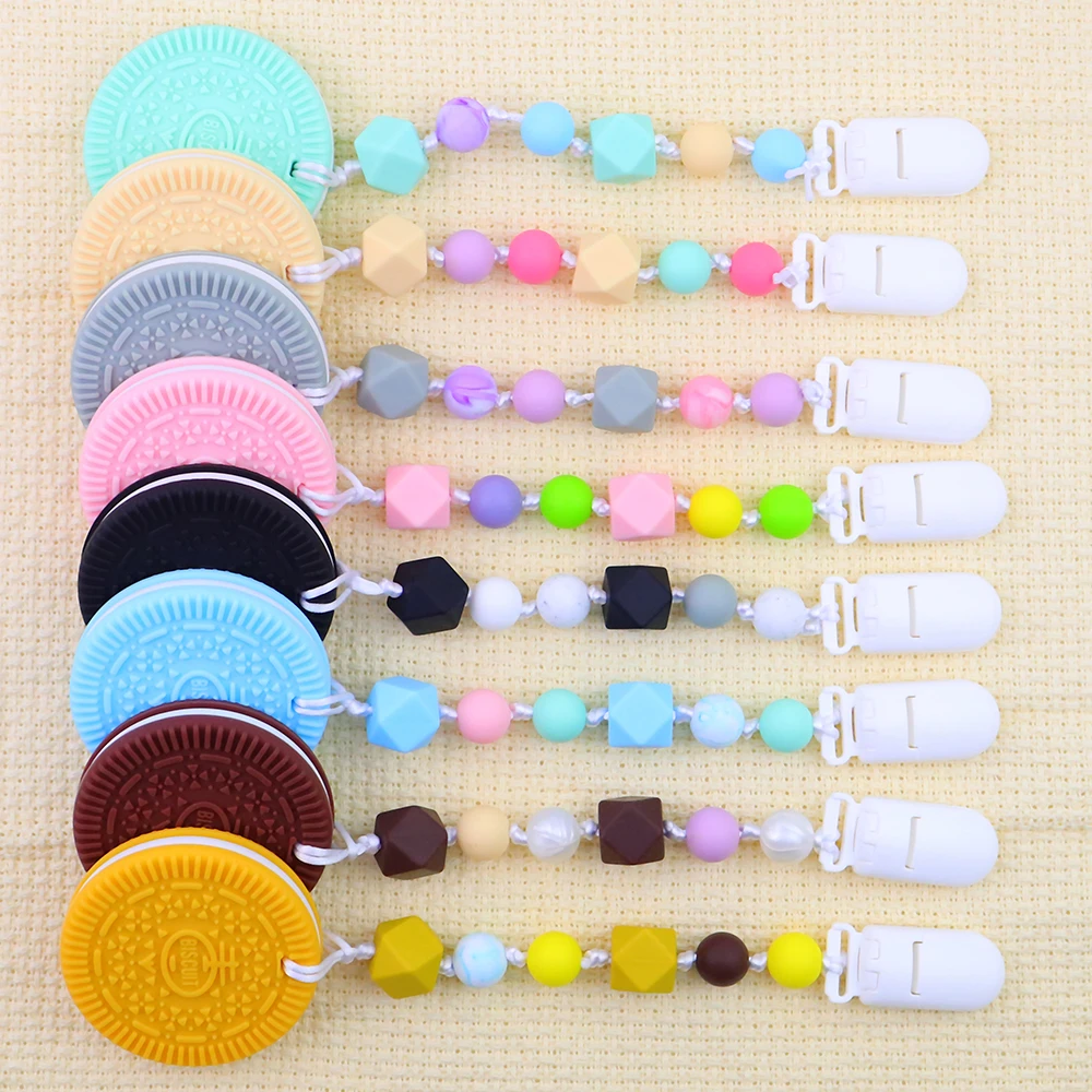 

Oreo Cookies BPA Free Silicone Teether Teething For Babies 7 Colorful Biscute Shape For Baby Infant Chewable Chewing Toys