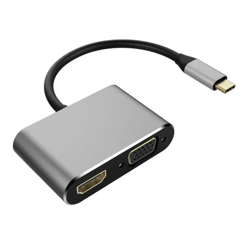 USB 3 1 Type-C к Vga Hdmi 4K UHD Plug-and-play Алюминиевый шнур конвертера для Mac-OS Linux Windows C кабель