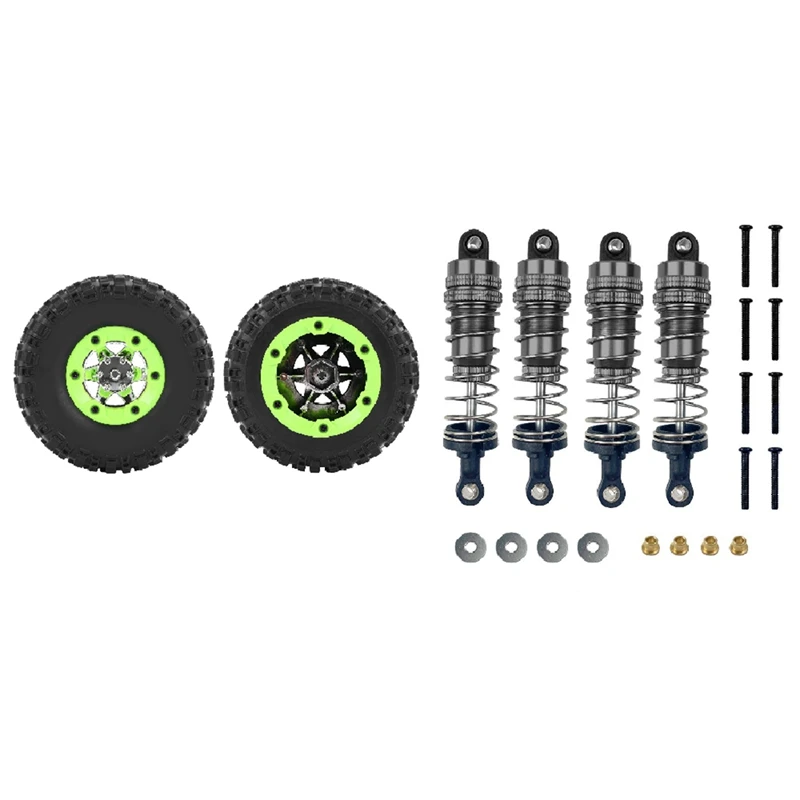 

2Pcs Right Wheels Tires 0071 For Wltoys 12428/12423 & 1Set For MN86K MN86KS MN86 MN86S 1/12 Metal Shock Absorber Damper