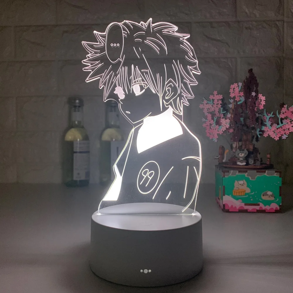 

Светодиодная Лавовая Лампа 3D для манги, акриловый ночник в стиле аниме Hunter X Hunter, мигающий крутой Аниме подарок с объемным изображением геро...