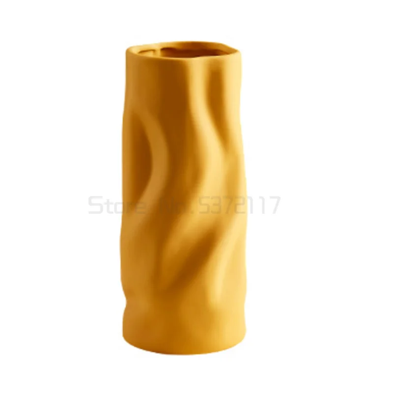 

Nordic creative Ceramic Vase Decoration Morandi color living flower arrangement TV cabinet decoration luxury porch decoration