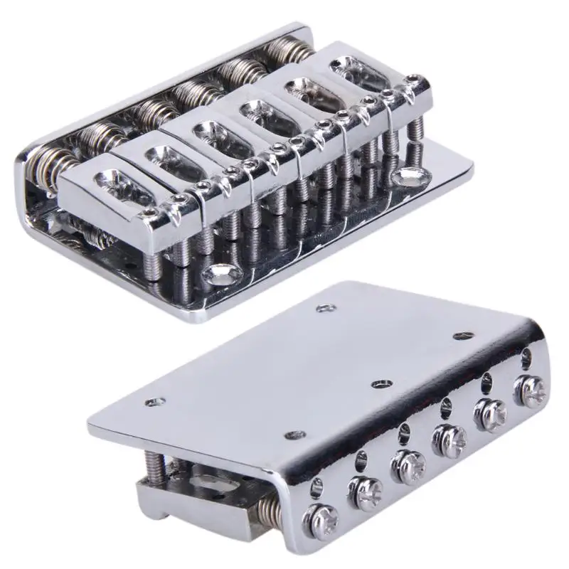 6 string 65mm metall fest hardtail sattel brücke top load gitarre saitenhalter mit 5 schrauben für elektrische gitarre zubehör free glo