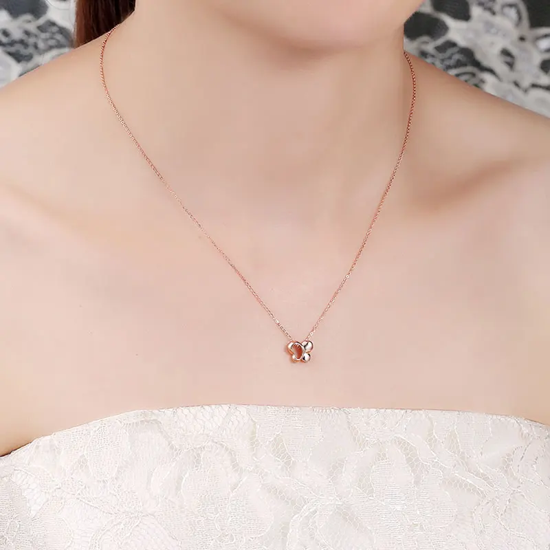 Трендовая подвеска в виде бабочки 18 К чистый настоящий однотонный кулон из