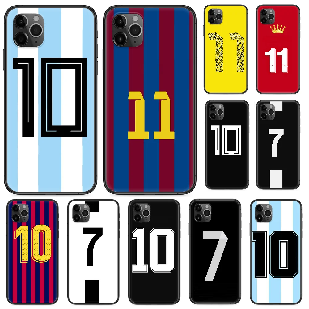 Чехол для телефона с номером футбольного мяча 10 7 11 iphone 4 4s 5 5S SE 5C 6 6S 8 plus X XS XR PRO MAX 2020