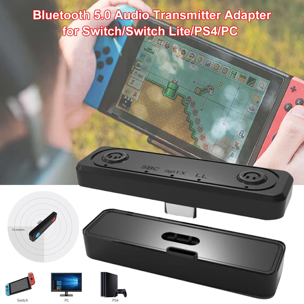 Адаптер аудиопередатчика Bluetooth 5 0 для Switch/Switch Lite/PS4/PC APTX с низкой задержкой двойное